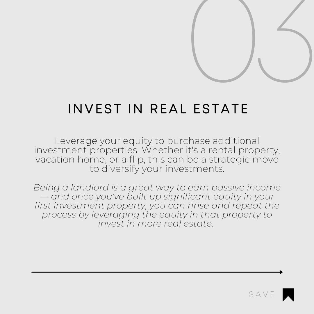 Before making any decisions, it's important to consult financial professionals who can help you evaluate your goals, risks and the potential benefits of tapping into your home equity. 
#Homeowners #PropertyOwners #AssetAppreciation #FinancialPlanning #WealthManagement #KWInfinity