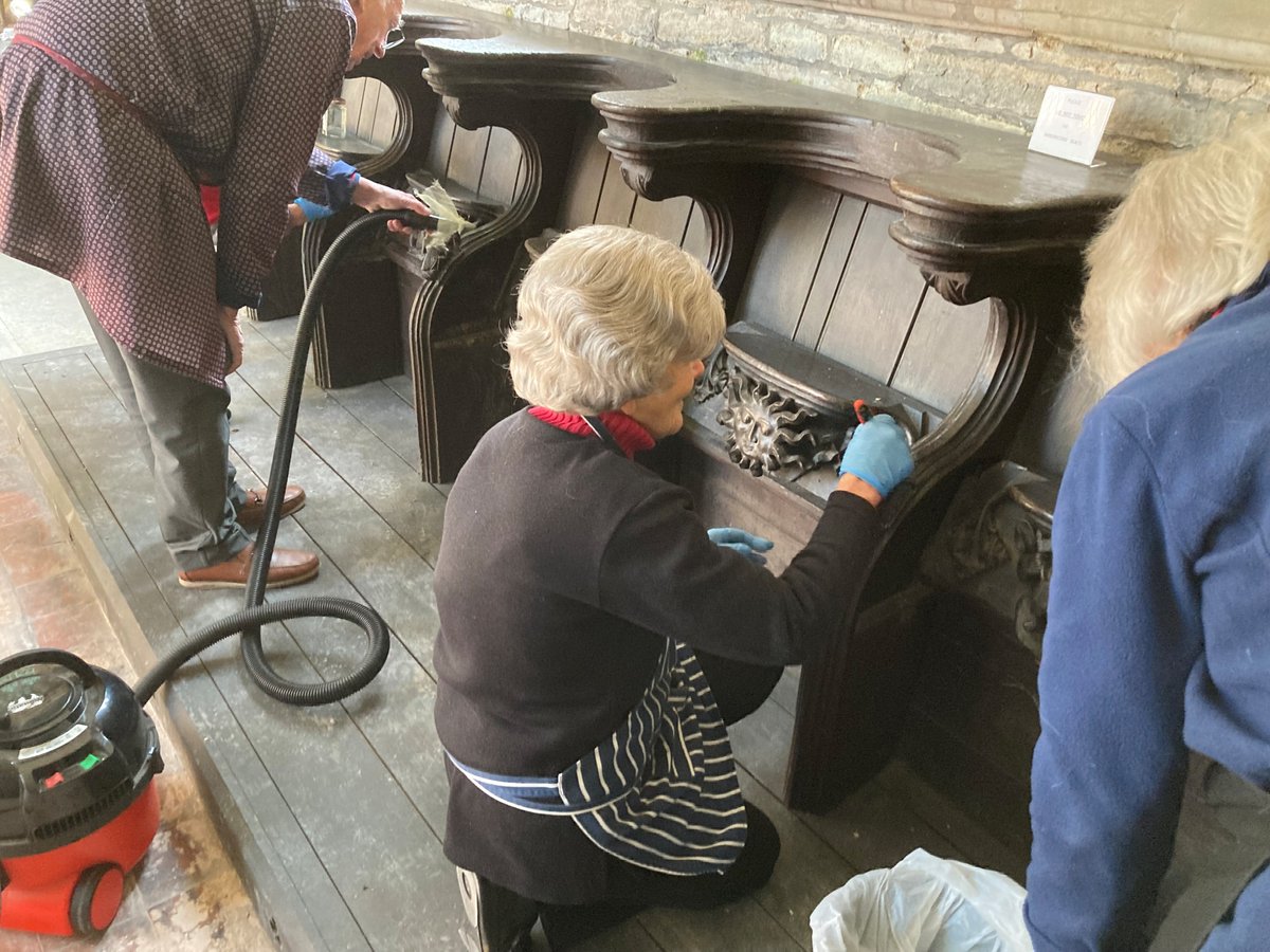 Conservators_UK's tweet photo. This Sunday, join Icon member Kate Andrew ACR who will be working with volunteers at St Mary’s Church, Ripple @heritageopenday to clean the 15th century misericords that show the work needed in medieval times to manage the farming year.

Find out more: https://t.co/bVumi72GSs https://t.co/YpnKEI7z2d