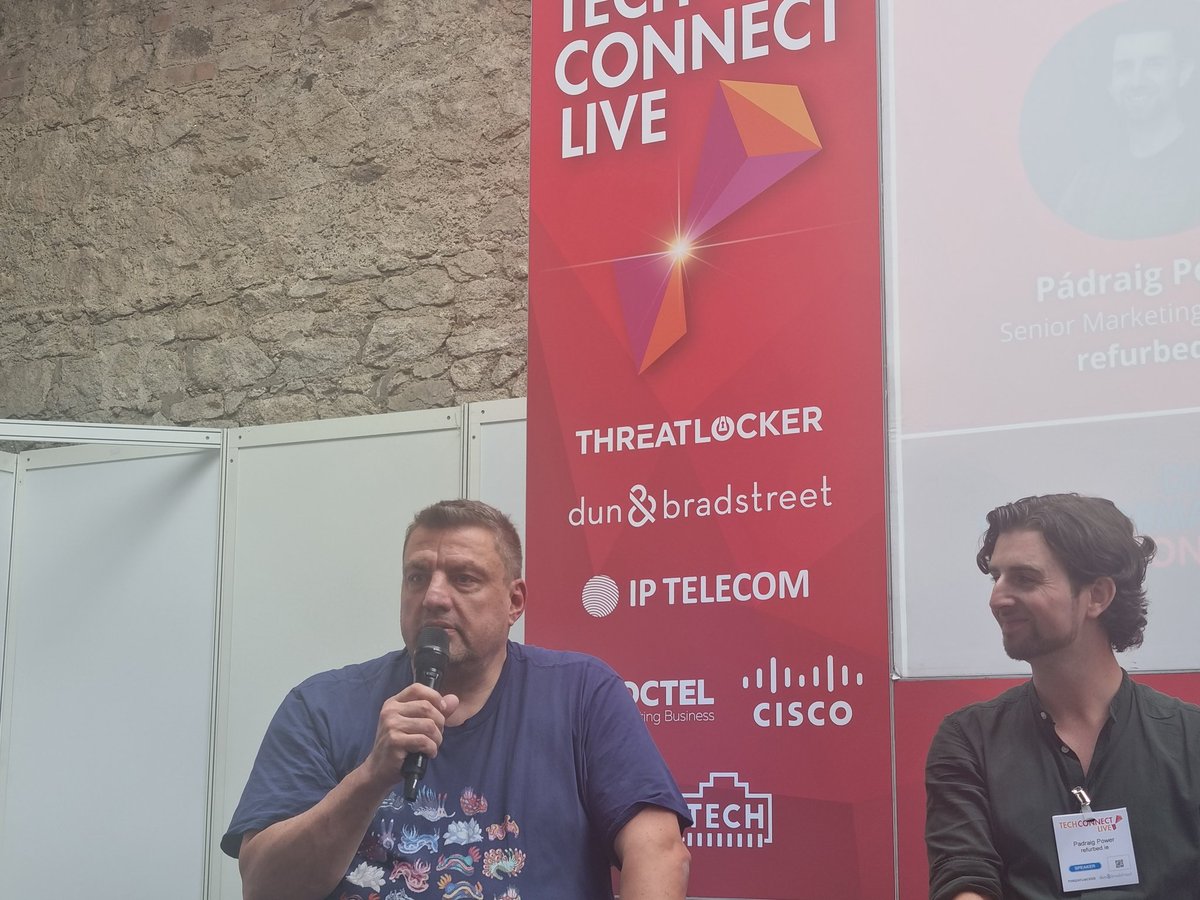 Tweetinggoddess's tweet image. Mark Miller @MantaRayEV is on the panel now about sustainable digital transformation at @techconnectlive 
#TechConnectlive 
#TechConnectire