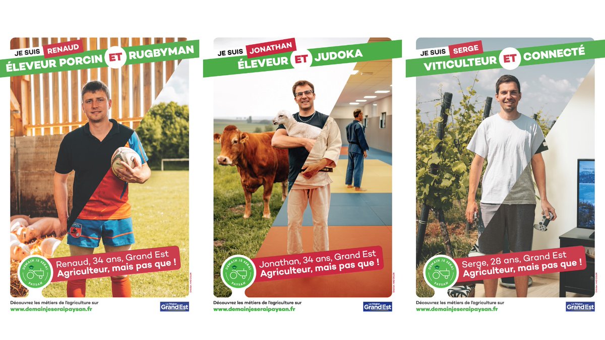 louiseecolin's tweet photo. C'est avec fierté que les @JAGrandEst dévoilent leur campagne de com positive nommée "#agriculteurmaispasque". Un projet que nous avons imaginé et piloté pr déconstruire les idées reçues sur l'agriculture et donner une image positive du métier d'#éleveur, maraicher... 👍 https://t.co/OUvx4VoyO3