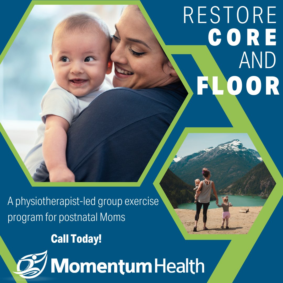 Exciting news for Calgary Moms!
Join "Restore Core &amp; Floor" classes at Momentum Health Deerfoot Oct 6🏋️‍♀️
🤱 Safely return to exercise, heal diastasis recti, boost core &amp; pelvic stability. Limited spots!💪
DM or call 403.228.7968.  #RestoreCoreAndFloor #CalgaryMoms #PelvicHealth
