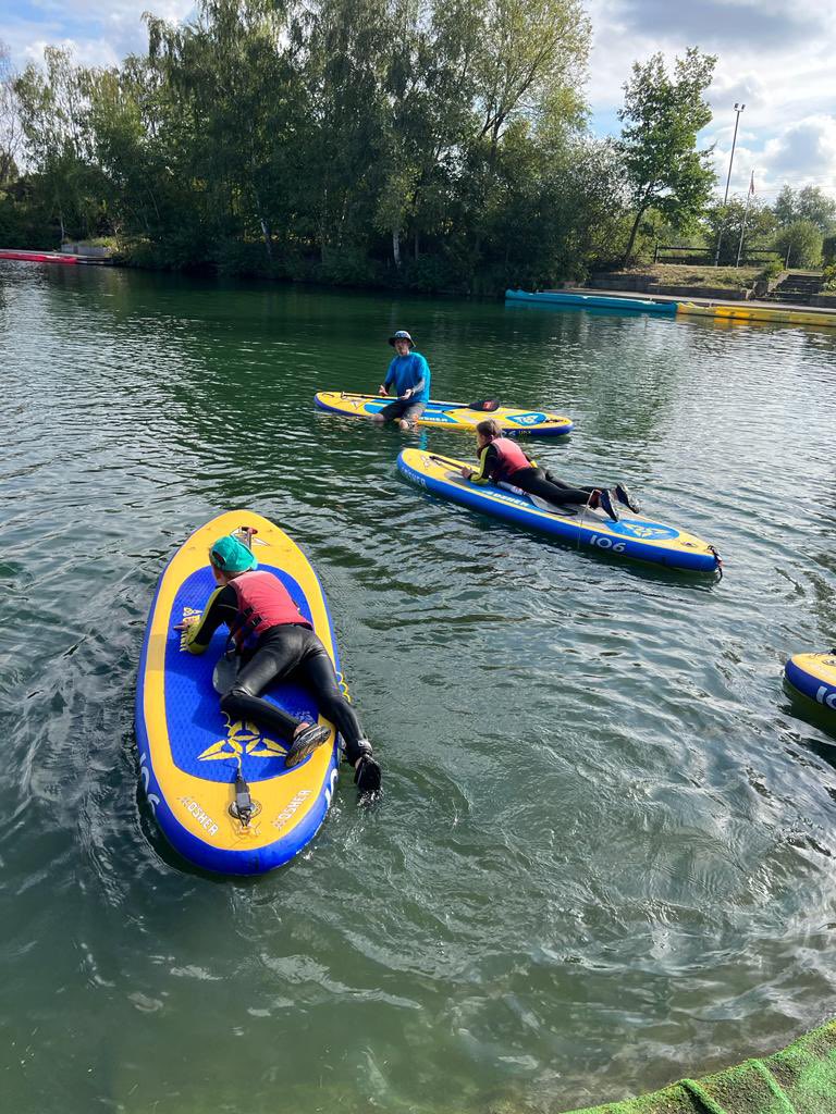 CrabtreeYr5's tweet photo. Struggling to stand up, group 3 and 4 paddling their hardest out onto the middle of the lake! No one has gone in…. Yet! https://t.co/BT6GszOHV5