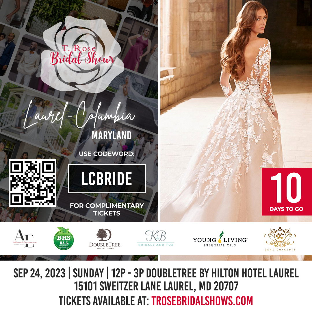 TRoseBridalShow's tweet photo. Get ready for the Laurel, Columbia #trosebridalshow in just 10 DAYS! ⏳ Secure your tickets now at https://t.co/aYwZidjNKr and use the code LCBRIDE at checkout! 💝 and don't miss this exciting opportunity! ❤️
#trosebridalshows #laurelcolumbia #ticketcode #countdown #10daystogo https://t.co/q7pklu5S8s