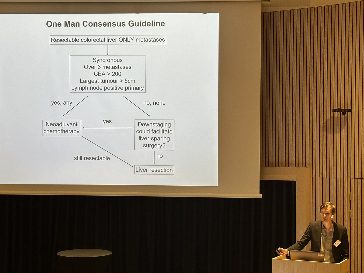 As usual, great presentation from @villesallinen at the Nordic IHPBA Chapter meeting @medfak_LU This one being very clear ‘one man consensus guidelines’ for when to give perioperative chemotherapy in CRLM @hpb_so