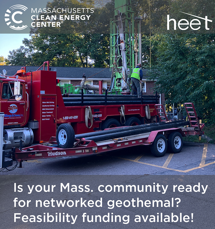 Want #networkedgeothermal in your MA community? With funding from @MassCEC, HEET is offering grants of up to $50k to assess potential sites for networked geothermal. Learn more at heet.org/kickstart-mass/