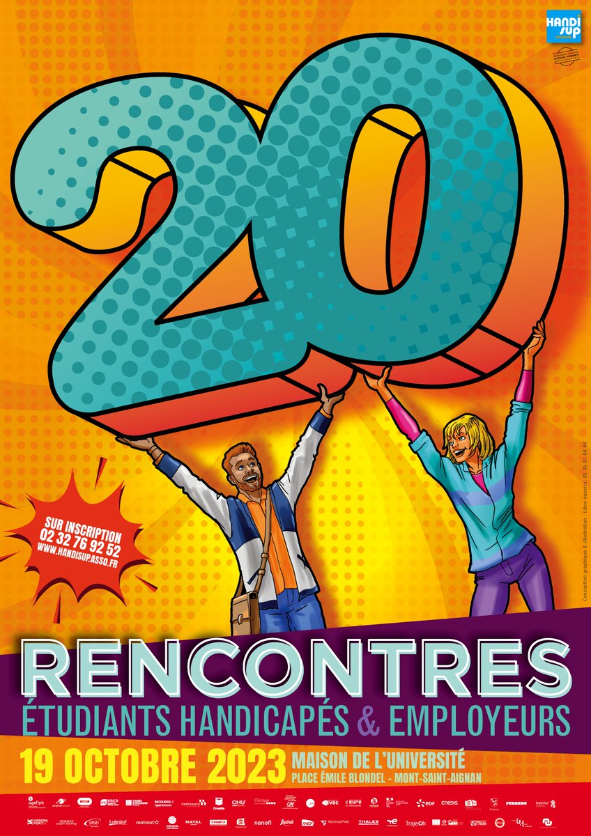 🎉 20es Rencontres « Étudiants handicapés et Employeurs » 🎉

Préparez vos agendas ! 📅

Les 20es Rencontres auront lieu le jeudi 19 octobre 2023 de 14h à 17h30 à la Maison de l'Université de Mont-Saint-Aignan.

ℹ Pour en savoir plus rendez-vous sur : handisup.asso.fr/nos-actions/re…