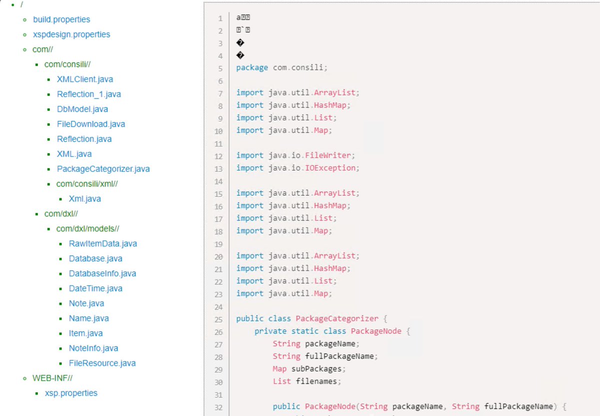 tadrian's tweet image. I made a #javabean that outputs all java classes in a notes database to an #XPages