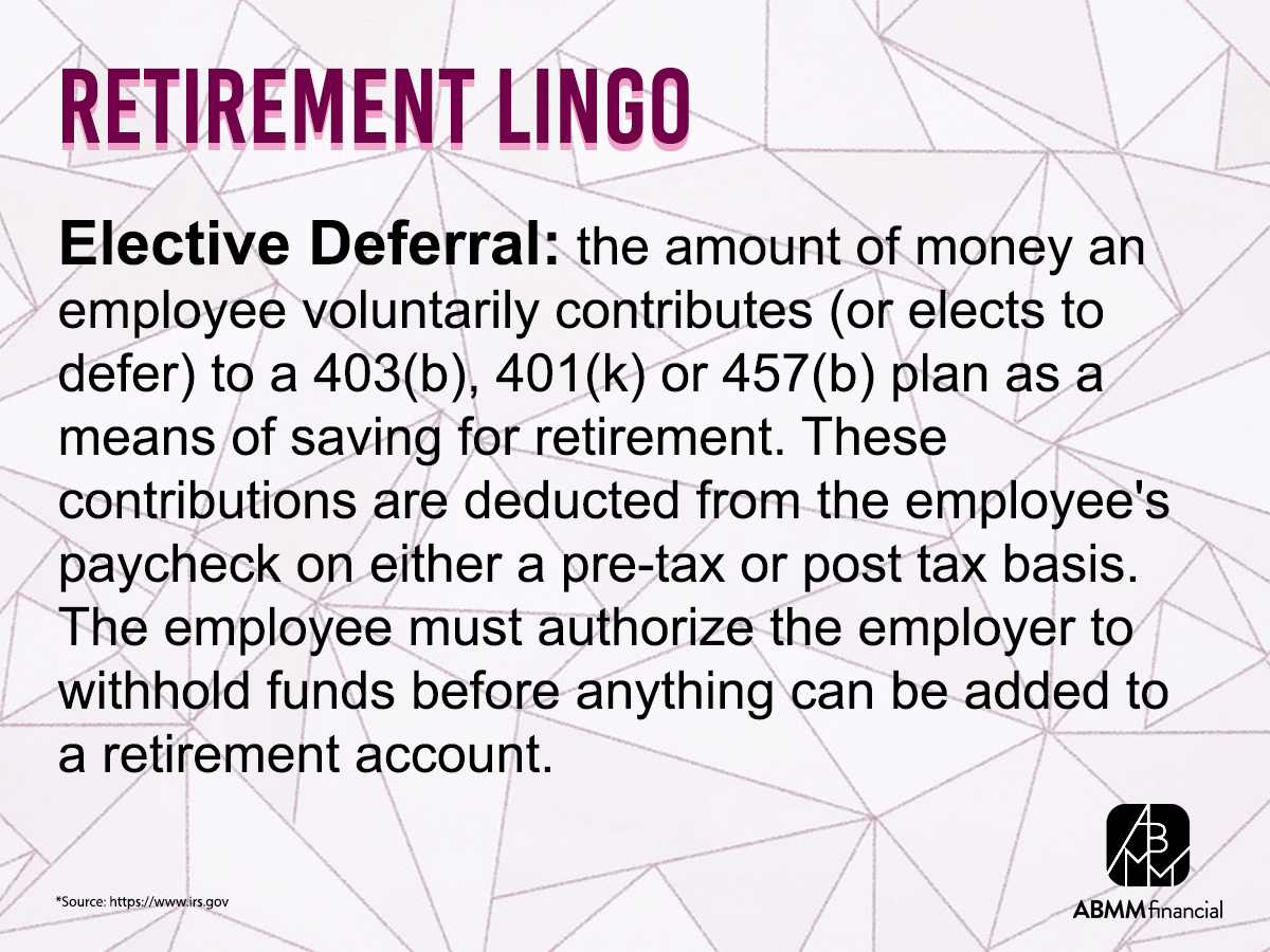 Learning about retirement lingo! Today’s topic…Elective Deferral!
#RetirementLingo
#LearningNewThings
#ElectiveDeferral