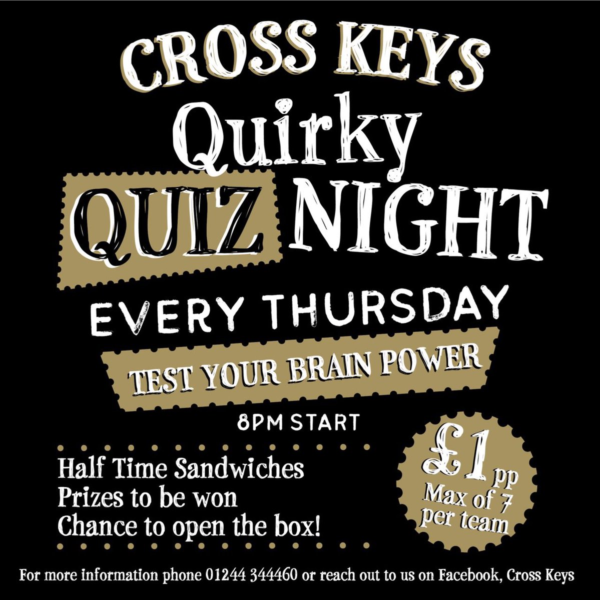 joulescrosskeys's tweet photo. Still a couple of tables for this weeks quiz
01244 344460 to book a table for your team
#thinkinganddrinking
#chestertweets
@the_joe_smoe @BeersInChester @SkintChester @wearechester @welcome_dogs https://t.co/yVjmmXS7oq