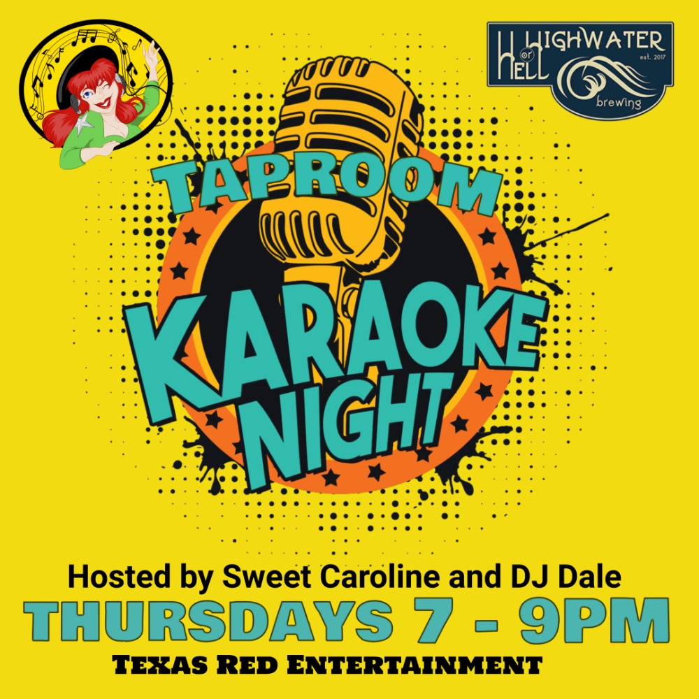 Floattheriverbr's tweet photo. Ready to feel like a rock star?  🤩
Come to Hell or High Water tonight for karaoke with Sweet Caroline and DJ Dale! 🎶
7-9pm
Check out our special drink menu and prices!
#karaoke #drinkspecials #craftbeer #thursdayvibes #libertyhill https://t.co/DFA2bPcvgQ