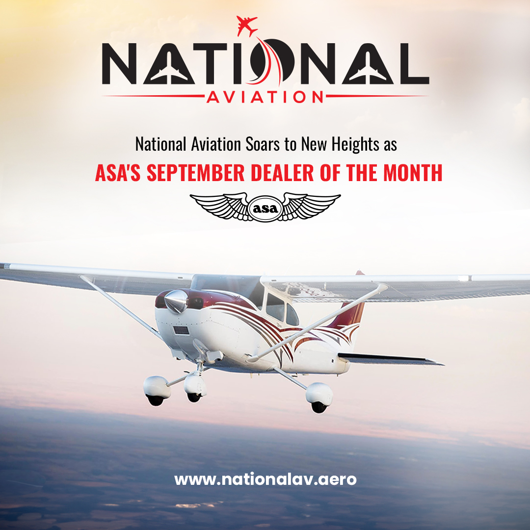 National Aviation Soars to New Heights as ASA's September Dealer of the Month!

#NationalAviationPride #AviationExcellence #SeptemberSuccess #ASARecognition #TopDealer #AviationAchievement #DealerOfTheMonth #GeneralAviation #FlyingHigh