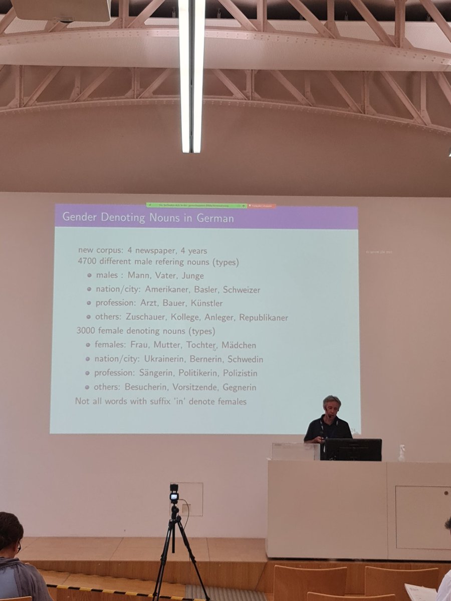 LDKconference's tweet image. Manfred Klenner is presenting now &quot;Sentiment Inference for Gender Profiling&quot; #ldk2023