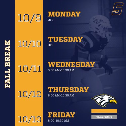 Fall Break Schedule
#TakeFlight23