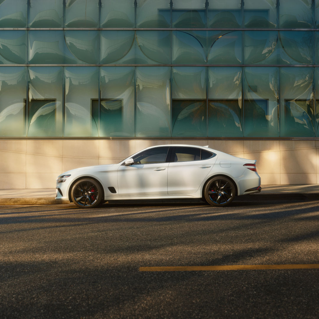 Genesis G70. Crafted for performance and luxury, this sedan combines a sleek design with thrilling power, delivering an unparalleled driving experience #GenesisG70 😍💨