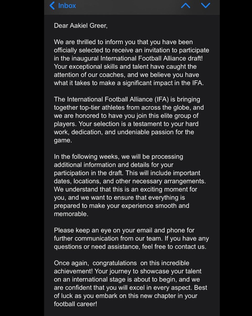 Thank you @TheIFAFootball for this one shot is all that was needed I cant wait to be apart of this ‼️ @NzoneFootball @HalMumme @dallasross72