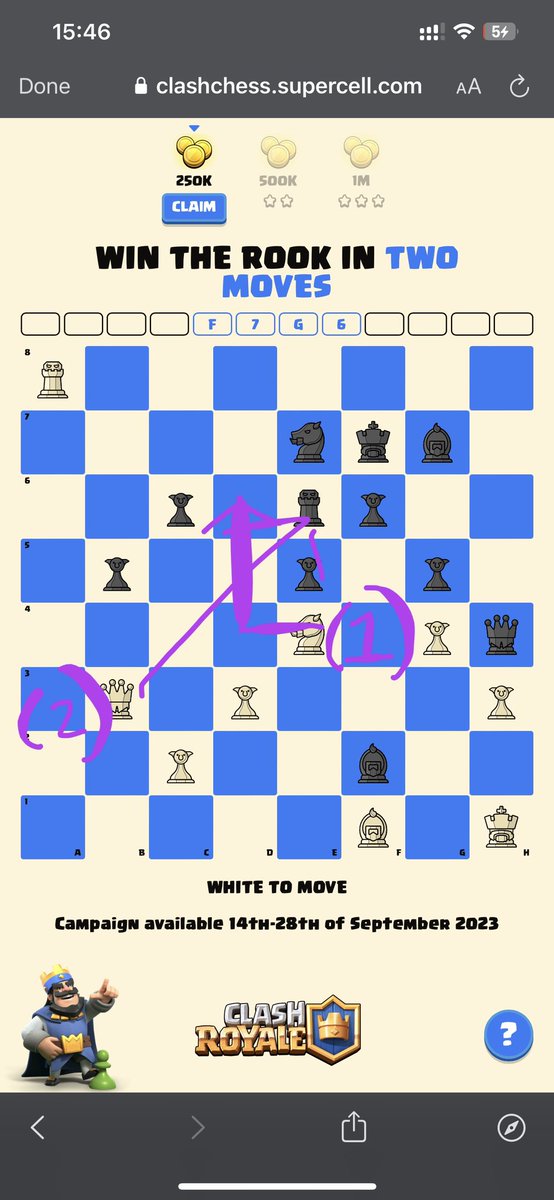 kingsebi26's tweet photo. @ClashRoyale For anyone that sucks at chess here you go https://t.co/UdSZHUVjts