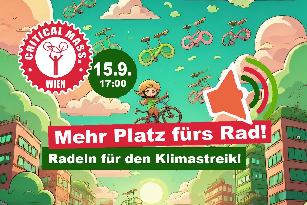 originalcmvie's tweet photo. Am 15. 9. ist weltweiter Klimastreik und dritter Freitag des Monats - it's a match! Die CM Vienna fordert seit 17 Jahren klimafreundlichen Verkehr für Wien: #MehrPlatzFürsRad! Bei gerechter Flächenverteilung würde der Verkehr in Wien viel weniger CO2 ausstoßen, ... https://t.co/ljQIXwyYUt