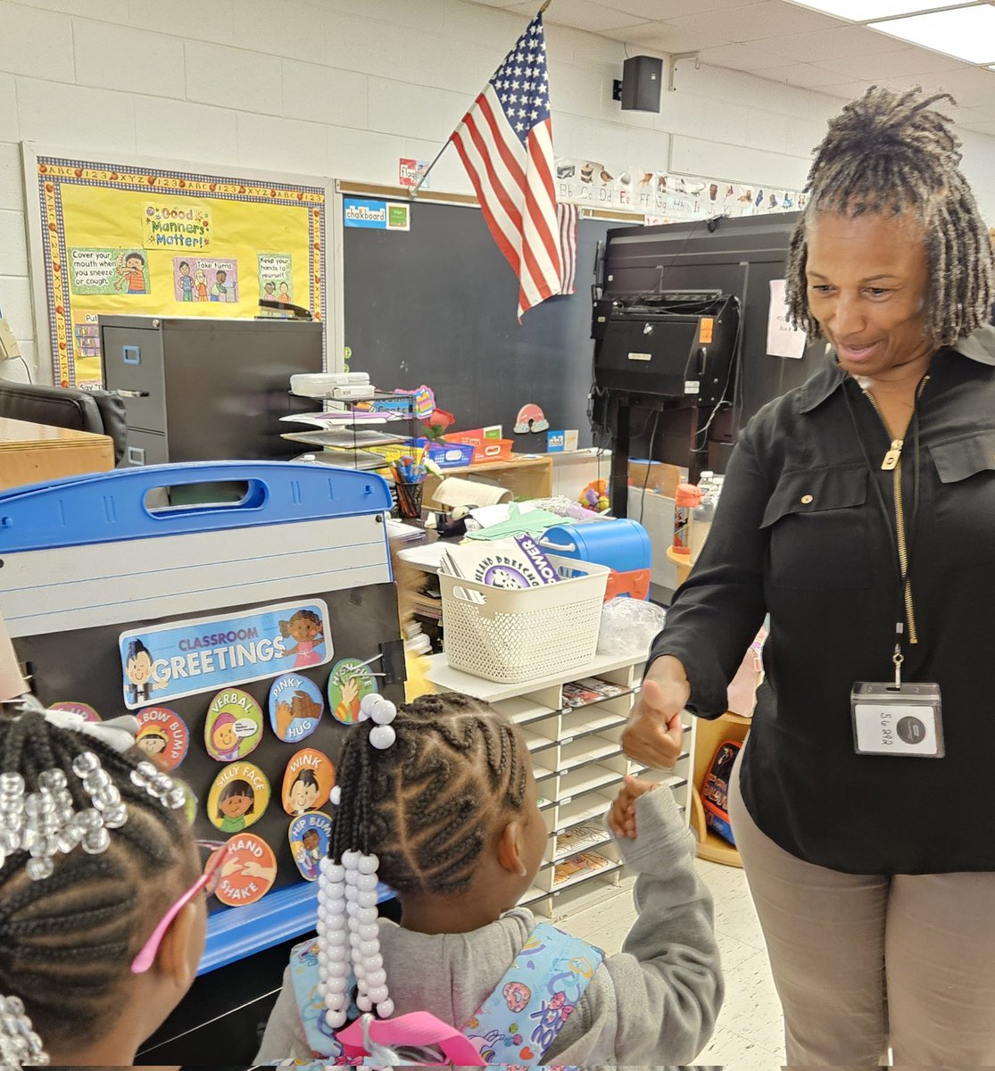 Dianne Deloach (@deloach_dianne) on Twitter photo Mrs. Hayes letting her students choose how they wish to be greeted each morning. #buildingbridges #preKmatters <a href="/in8days/">Renee Hailes</a> <a href="/DrPSW_PKC/">Dr Pat Williams-PPS PreKC</a> <a href="/nicscud/">Nicole DeVries</a> <a href="/ebracyPPS/">Dr. Elie Bracy III</a> <a href="/cardellpatillo/">Dr. Cardell Patillo, Jr.</a> <a href="/CPCRM/">Churchland Preschool</a> <a href="/PPSPREK/">Portsmouth Public Schools Pre-K Program</a> <a href="/morbull757/">Sharon Bullock</a> Mrs. Hayes letting her students choose how they wish to be greeted each morning. #buildingbridges #preKmatters <a href="/in8days/">Renee Hailes</a> <a href="/DrPSW_PKC/">Dr Pat Williams-PPS PreKC</a> <a href="/nicscud/">Nicole DeVries</a> <a href="/ebracyPPS/">Dr. Elie Bracy III</a> <a href="/cardellpatillo/">Dr. Cardell Patillo, Jr.</a> <a href="/CPCRM/">Churchland Preschool</a> <a href="/PPSPREK/">Portsmouth Public Schools Pre-K Program</a> <a href="/morbull757/">Sharon Bullock</a>