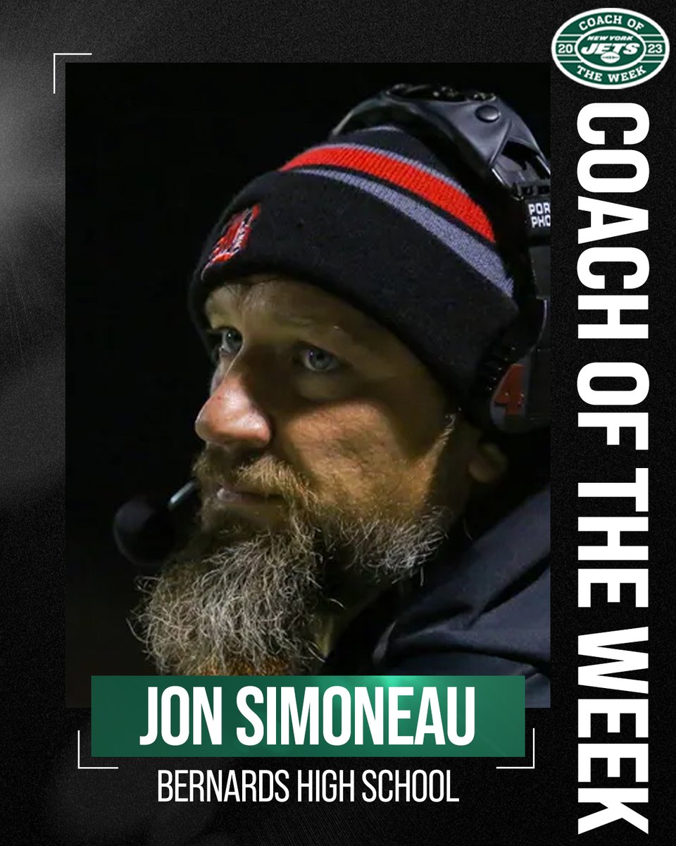 Jon Simoneau from Bernards HS is our High School Coach of the Week!

Coach Simoneau has started off the season 3-0, earning his 100th career victory in Week 1 of the season against Hillside. In three games, Bernards has outscored their opponents a combined 117-25. The