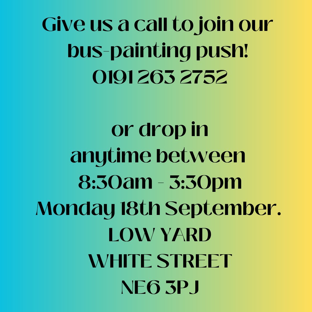 CAN YOU HELP US?
Dawn’s hard at work with final prep on the bus before our amazing artists start working their designs next week but we URGENTLY NEED EXTRA HANDS!

If you’ve got ANY TIME to spare on Monday 18th September, please come down and lend a hand! Kettle’s always on!