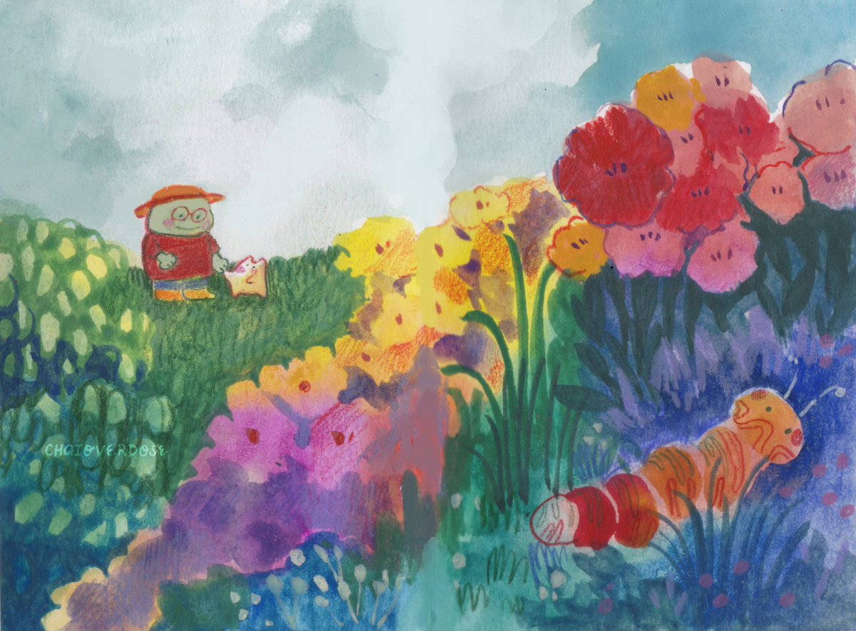 chaioverdose's tweet photo. A colorful sketchbook spread https://t.co/DwUrZVYkV5