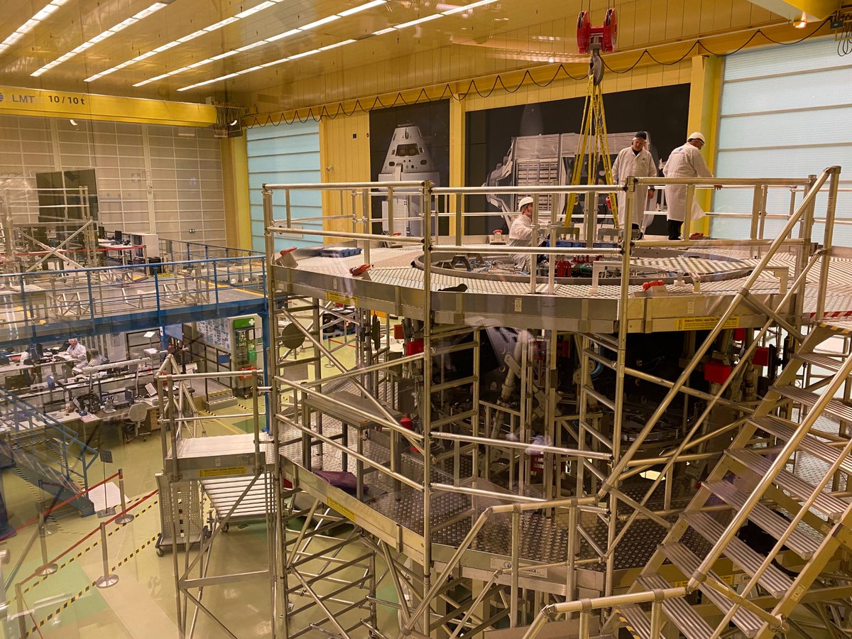 esaspaceflight's tweet photo. From Turin, Italy 🇮🇹, to Bremen, Germany 🇩🇪, via Austria 🇦🇹: the #European Service Module-6 structure for @NASA_Orion and @NASAArtemis is ready for integration: https://t.co/04GbWeqsEl https://t.co/rg2voM7GdK