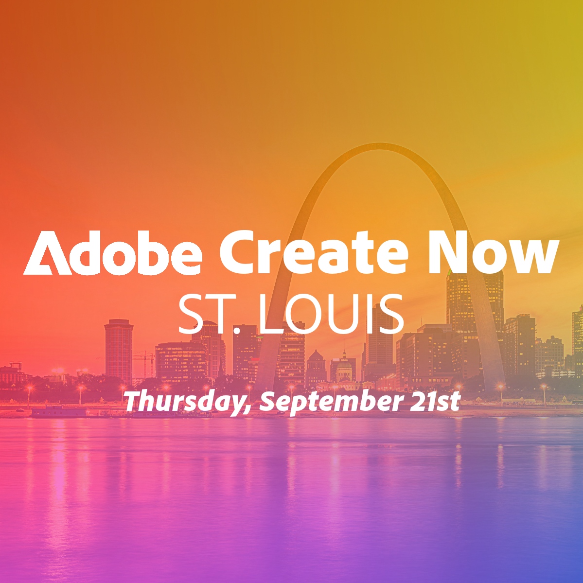 Adobe Create Now
September 21, 5:30-8:30pm 

Connect with other local creatives for a fun + inspiring evening while you discover new features and workflows in <a href="/Adobe/">Adobe</a> Creative Cloud design tools. 

Register for free 👉️ createnowstlouis.splashthat.com

Share with friends! #AdobeCommunity