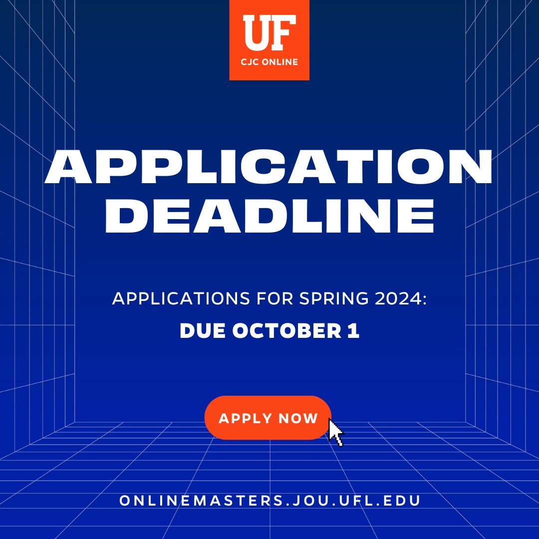 UFCJConline's tweet image. Time is running out to apply to @ufjschool&apos;s online master’s concentrations or graduate certificate programs!⏳
Be sure to submit your materials by October 1 to start classes in January 2024! 🐊

#GoGators #OnlineMasters #DistanceLearning #GradSchool #CommuniGators
