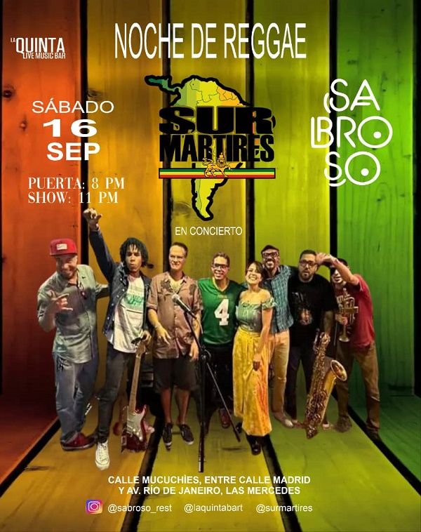 Sur Mártires en Concierto: "Noche de Reggae" en Sabroso crestametalica.com/sur-martires-e… #NoticiasCresta #CrestaNoticias #AgendaCresta #Noticias #Entretenimiento #Eventos #Música

<a href="/SurMartires/">Sur Mártires Oficial</a>