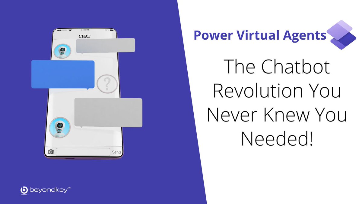 KeyBeyond's tweet image. Learn how Power Virtual Agents can enhance customer interactions and employee productivity while bringing a smile to your face! Click here: okt.to/LE82kK
#PowerVirtualAgents #NoCodeDevelopment #MicrosoftPowerPlatform #CustomerService #Chatbots
