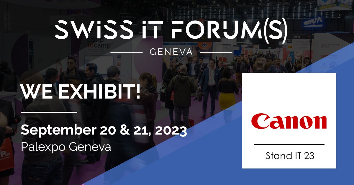 CanonSchweizB2B's tweet image. Besuchen Sie uns am #SwissITForums am 20.+21.9. in der Palexpo, Genf und erfahren Sie von unseren Expert:innen, wie KI-gesteuerte Lösungen die Art und Weise revolutionieren, wie Unternehmen ihre dokumentenzentrierten Prozesse verwalten.
Jetzt anmelden 👉 canon.sm/3YUtxhL