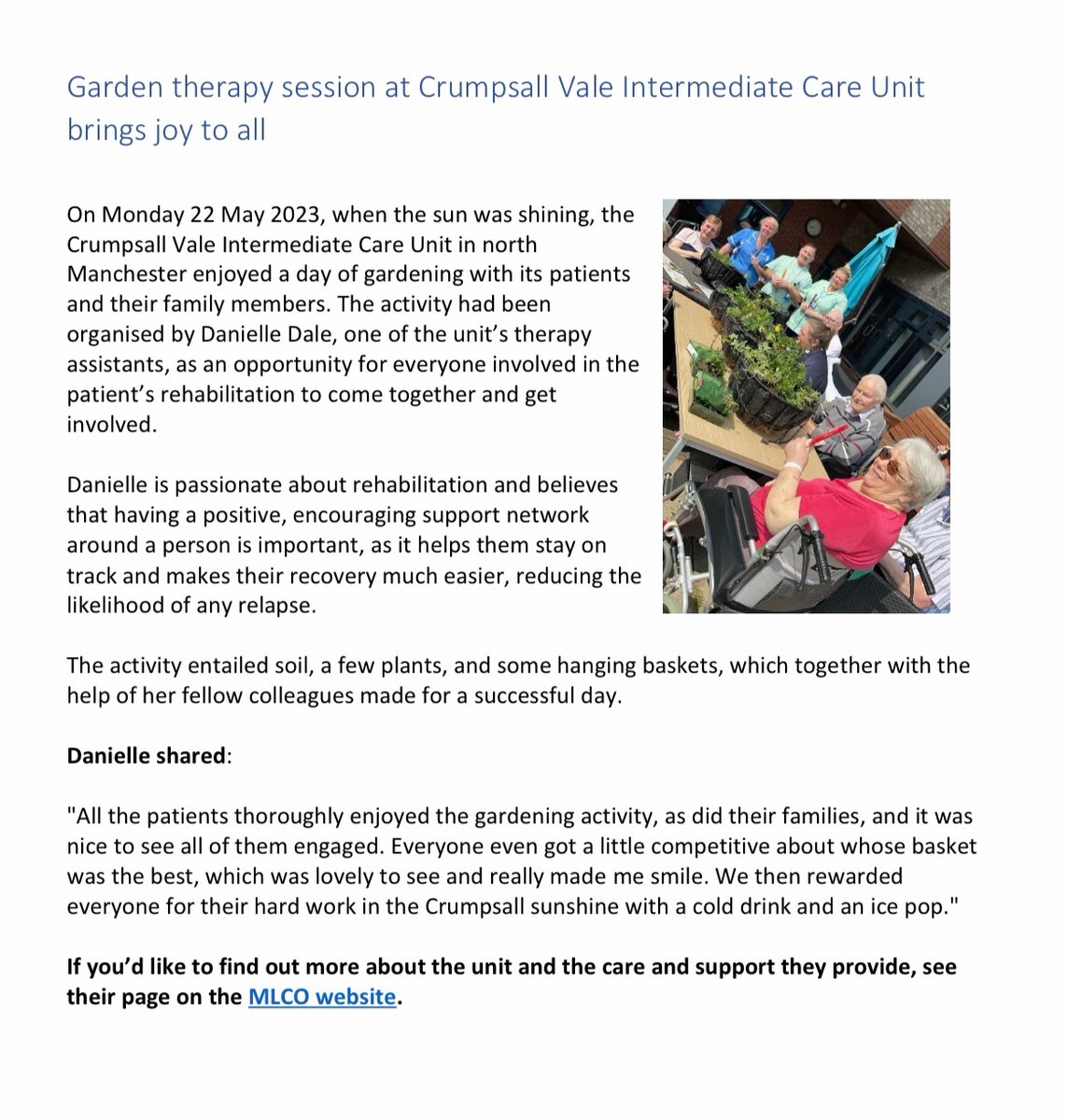 Always good to get some recognition..patient centred care#rehablegends#