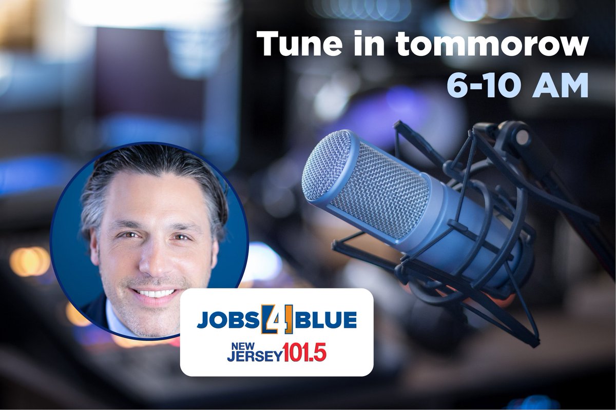 vcs_software's tweet image. Tune in tomorrow from 6-10 AM for the first Blue Friday to be sponsored by #Jobs4Blue on New Jersey 101.5 hosted by @BillSpadea!