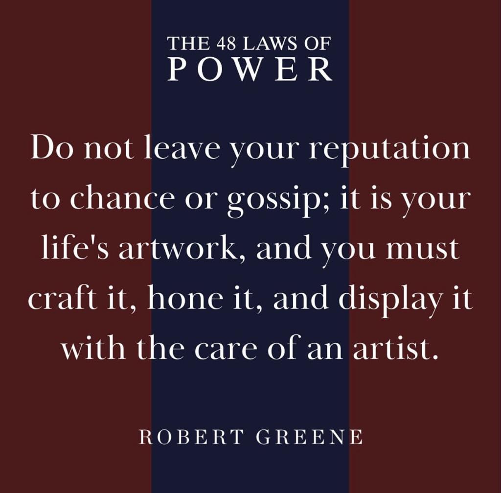 An inspiration for today: Displaying your reputation is an art form! Tailor it with precision, just like an artist carefully crafts their masterpiece. 

#Entrepreneurship #ReputationMatters #Books