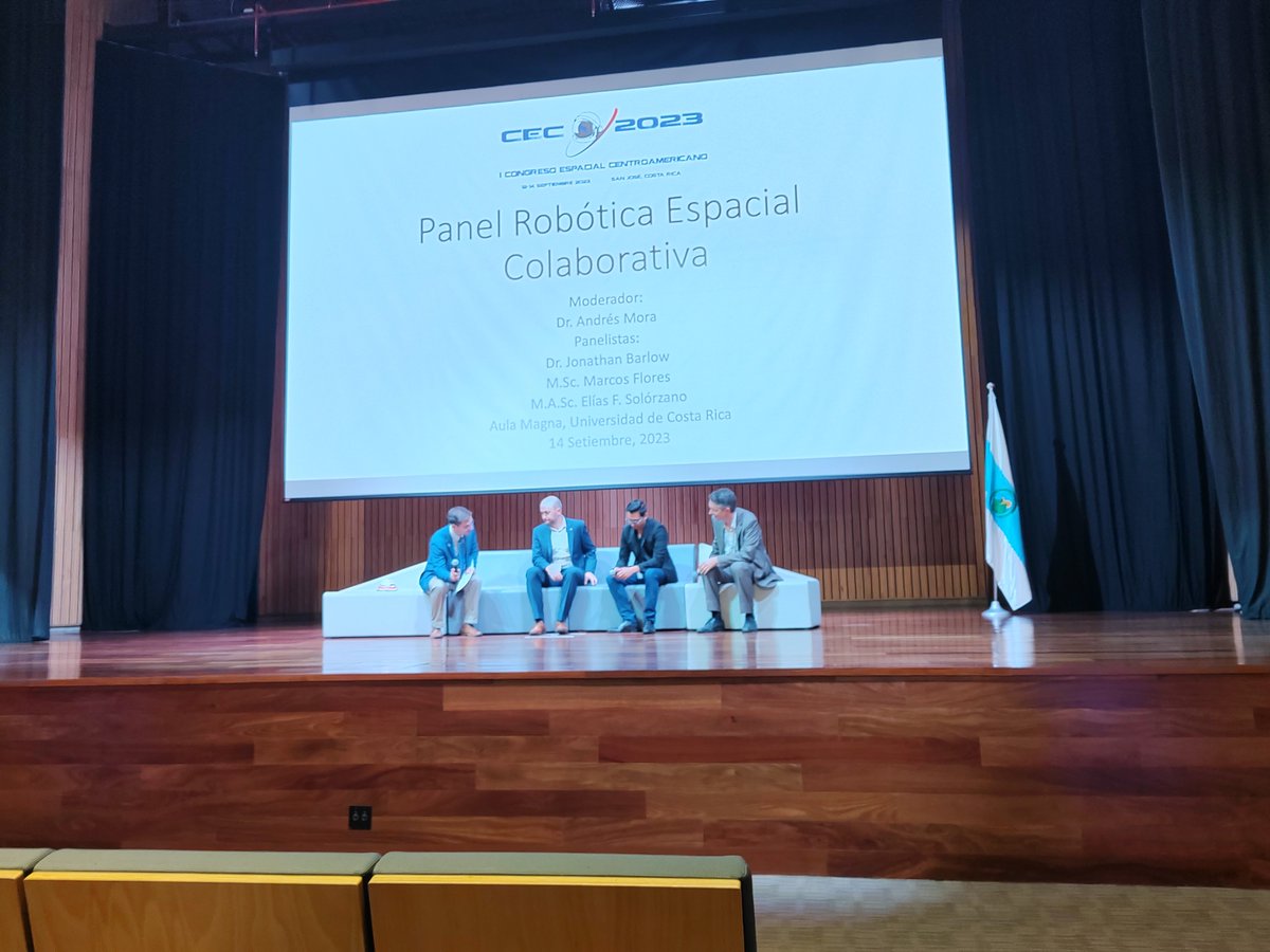 Inicia el panel sobre Robótica Espacial Colaborativa, moderado por el Dr. Andrés Mora, <a href="/ferrete/">Andres Mora</a>, de <a href="/NASAAmes/">NASA Ames</a> en donde se discutirá el futuro de la robótica espacial 

Participan:

Jonathan Barlow
Marcos Flores 
Elías Solórzano

#CongresoEspacialCentroamericano

#CEC2023