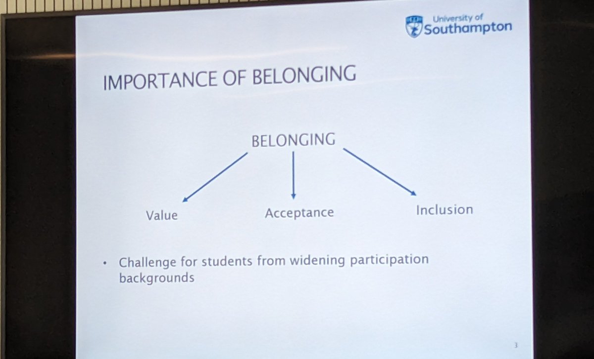 Thinking about a sense of belonging with Julia O'Connell  from the Widening Participation and Social Mobility team - Building a Community of Writers: The Writing Cafe Pilot. #CHEPstival @UoS_CHEP <a href="/unisouthampton/">University of Southampton</a>