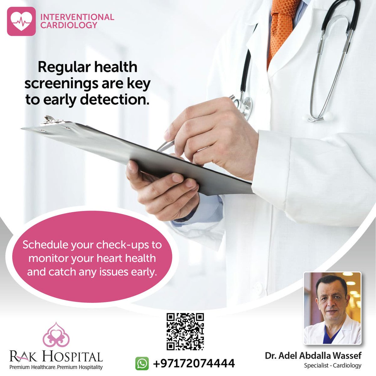 RAKHospital's tweet image. Regular health screenings are key to early detection. Schedule your check-ups to monitor your heart health and catch any issues early. 🩺📋

To booking an appointment, Call/WhatsApp +97172074444 or visit rakhospital.com/contact-us/mak…

#HealthScreening #HeartCheckup #Prevention