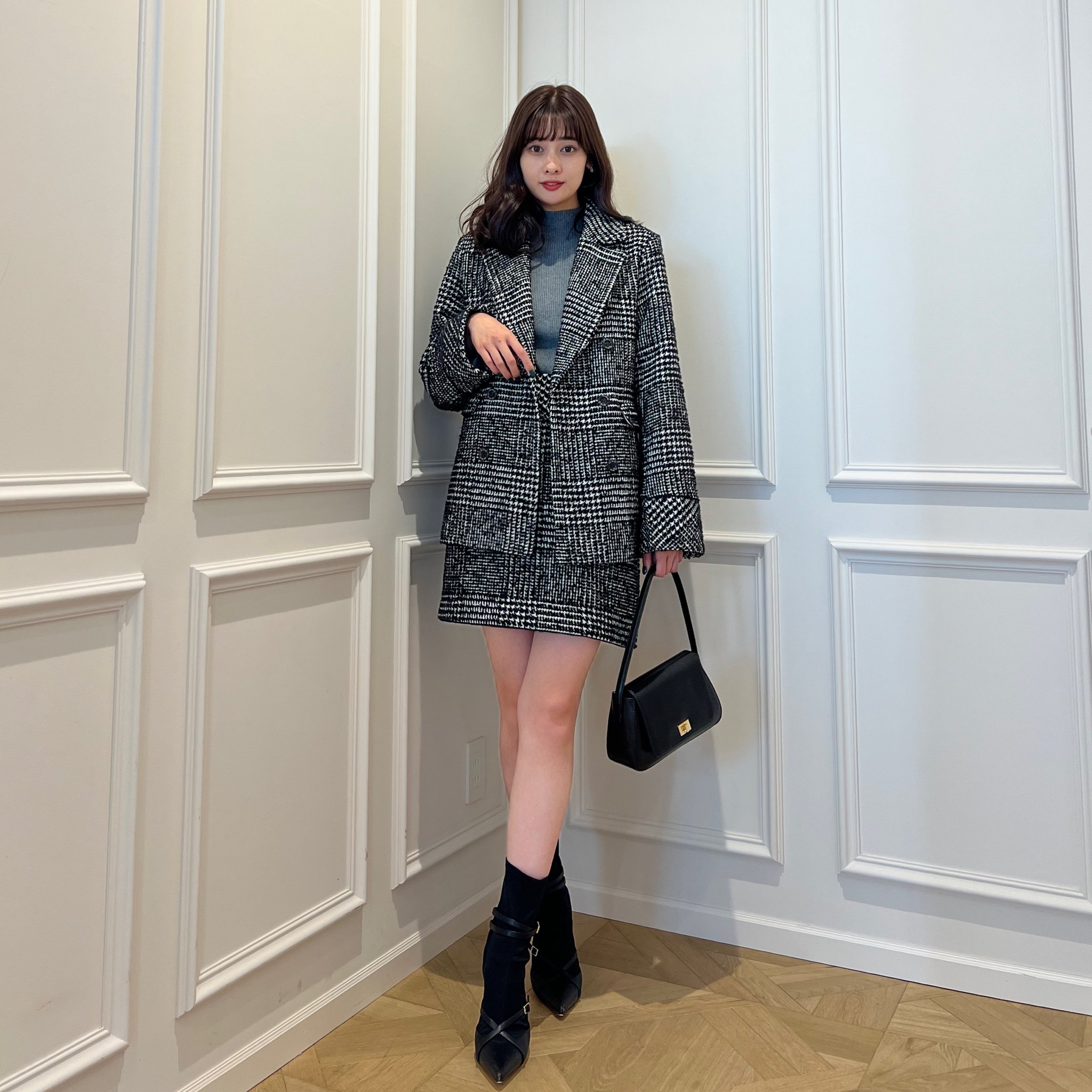 Hemingway Check Tweed Skirt