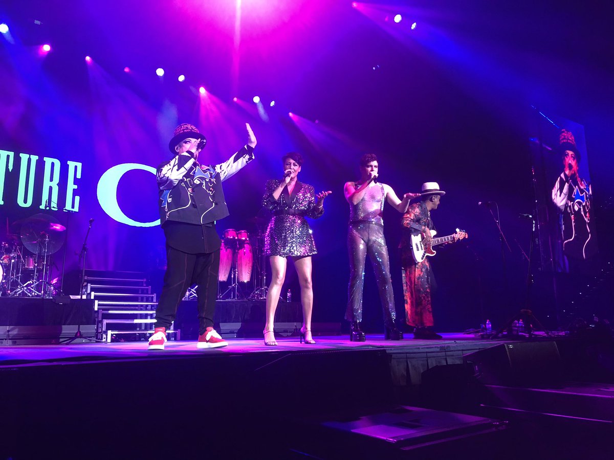 Greenstone35's tweet photo. Some photos of the mind-blowing Culture Club Concert in Brisbane tonight!! Loved every single minute β€οΈπ€πΈπ€π₯π₯ #cultureclub #boygeorge #brisbane #magnificent #lovethem #fizzing https://t.co/aOCYWxMRCG
