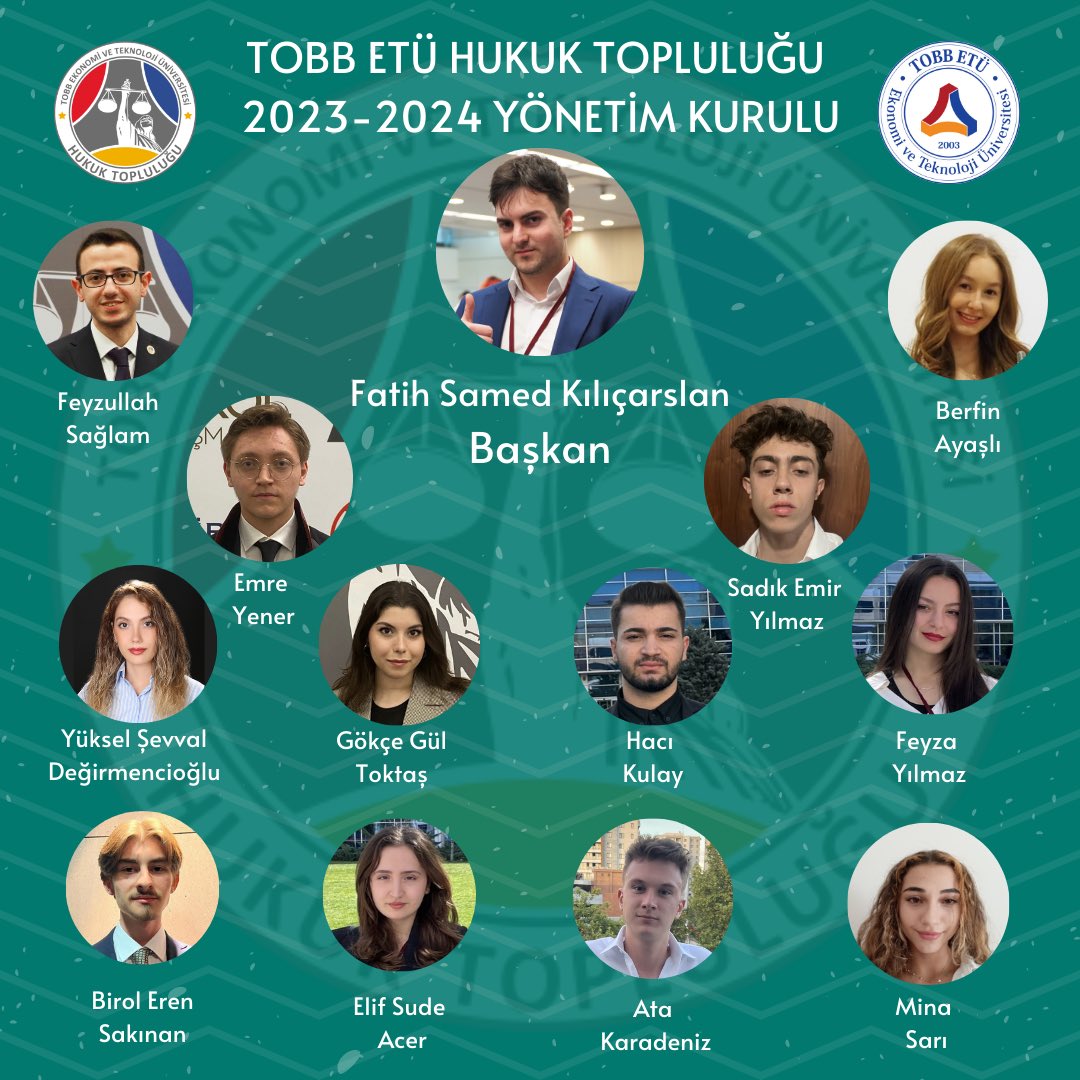 etuhukuk's tweet photo. 30.07.2023 tarihinde TOBB ETÜ kampüsünde gerçekleşen Seçimli Olağan Genel Kurul Toplantısında oy çoğunluğunu alarak seçilen TOBB ETÜ Hukuk Topluluğu Başkan Fatih Samed KILIÇARSLAN ve yeni yönetim kurulu ekibimizi sizlere gururla sunarız 

Yeni yönetim ekibimize başarılar dileriz https://t.co/2kKjCxYNuS