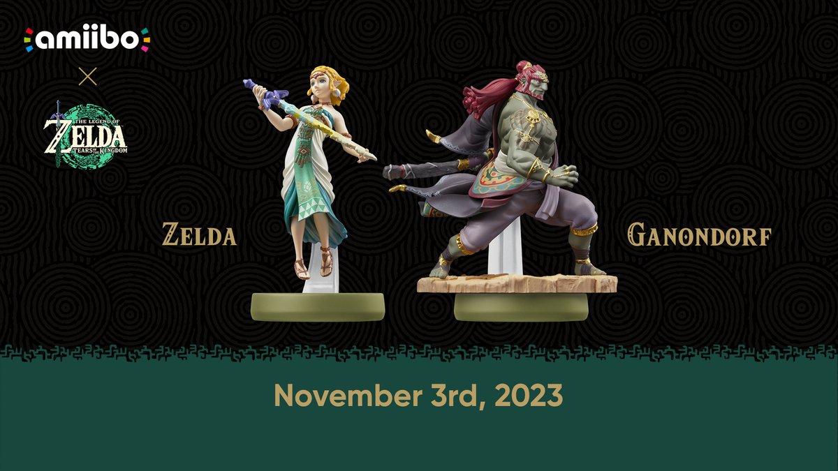 These #amiibo figures of Zelda and Ganondorf from The Legend of #Zelda: #TearsOfTheKingdom will release 03/11. #NintendoDirect