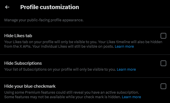 AbiCooops's tweet image. So people with twitter blue can now hide their likes and subscriptions! 

Are you going to? #TwitterBlue