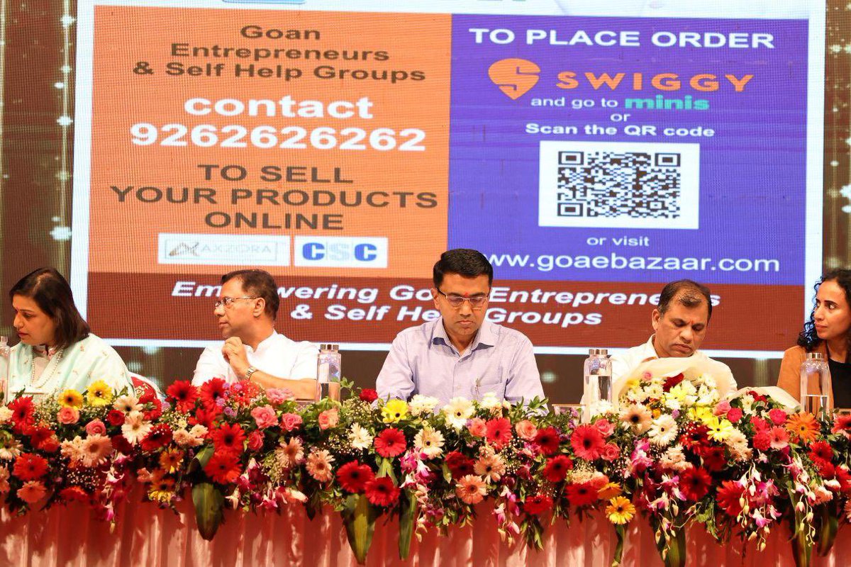Dr. Pramod Sawant (@drpramodpsawant) on Twitter photo Goa Govt ties up with <a href="/Swiggy/">Swiggy Food</a> to support local products in this festive season !
Launched the Swayampurna Chavath e-Bazaar 2023 in association with Swiggy at Ravindra Bhavan Sankhali.
After the success of Swayampurna Chaturthi Bazaar, this year, it has been upgraded and Goa Govt ties up with <a href="/Swiggy/">Swiggy Food</a> to support local products in this festive season !
Launched the Swayampurna Chavath e-Bazaar 2023 in association with Swiggy at Ravindra Bhavan Sankhali.
After the success of Swayampurna Chaturthi Bazaar, this year, it has been upgraded and