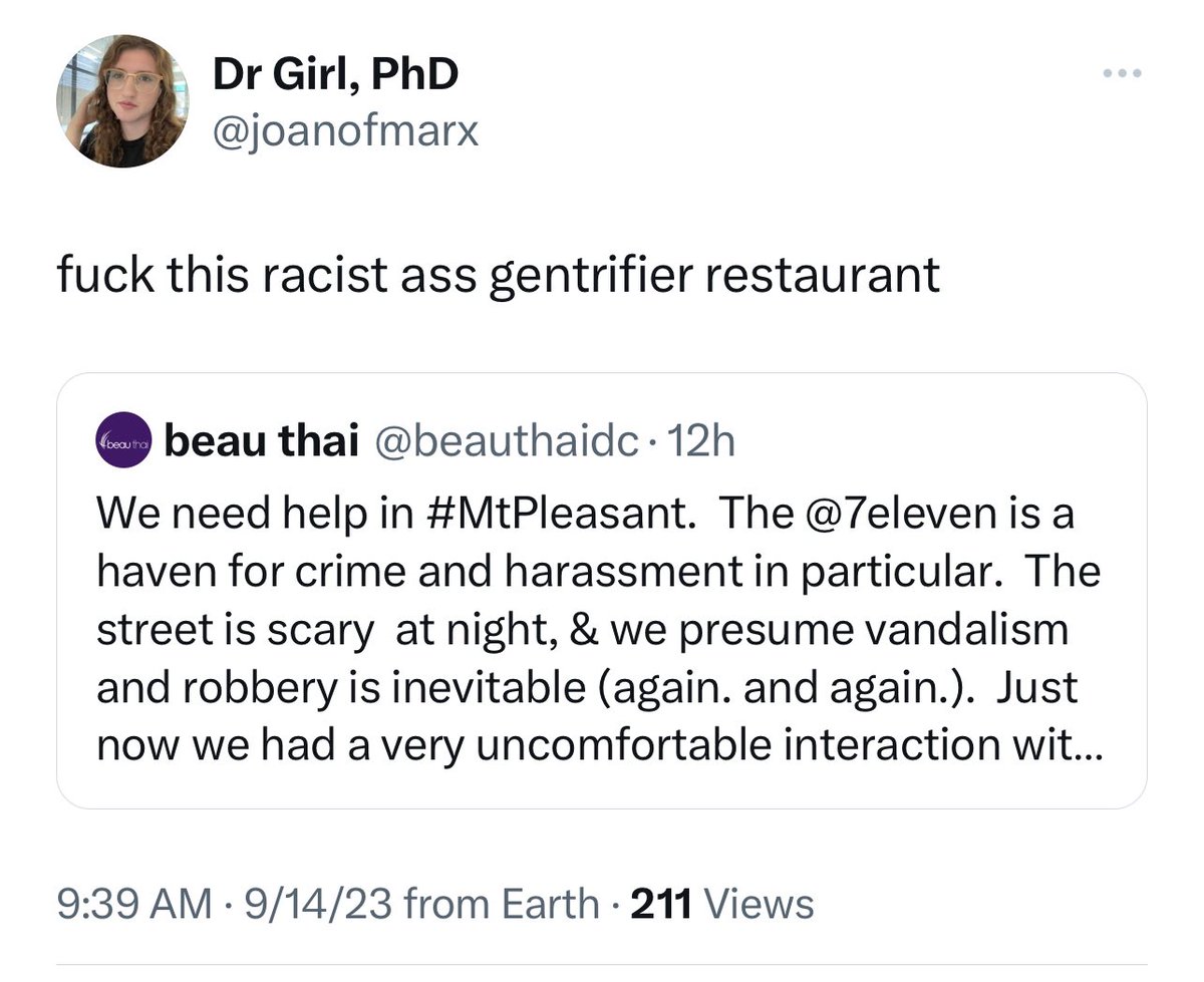 FeverPotomac's tweet photo. A DC small business asks for help and this is how @mdc_dsa members respond. Just shameful. https://t.co/s0GJKTbEFy