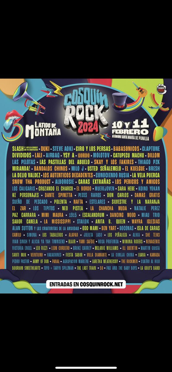 SMKC will be performing at Cosquin Rock 2024 in Córdoba Argentina 🇦🇷
Who’s excited? 🔥 #slash #myleskennedy #franksidoris #brentfitz #conspirators