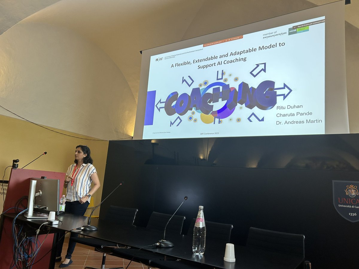 Charuta Pande presenting the paper titled “A Flexible Extendable and Adaptable Model to Support AI Coaching”.