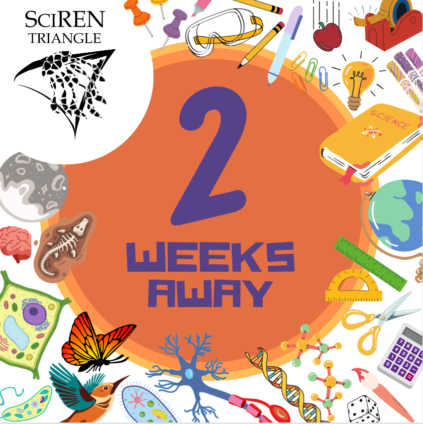 Get registered and get working on your lesson plans because SciREN Triangle's Networking Fair & Educator Open House is just TWO WEEKS AWAY on Sept 28th @ 6-8:30pm at the NC Museum of Natural Sciences...we're counting down the days until this evening of science & fun 👩‍🔬👩‍🔬🤩🤩🥳