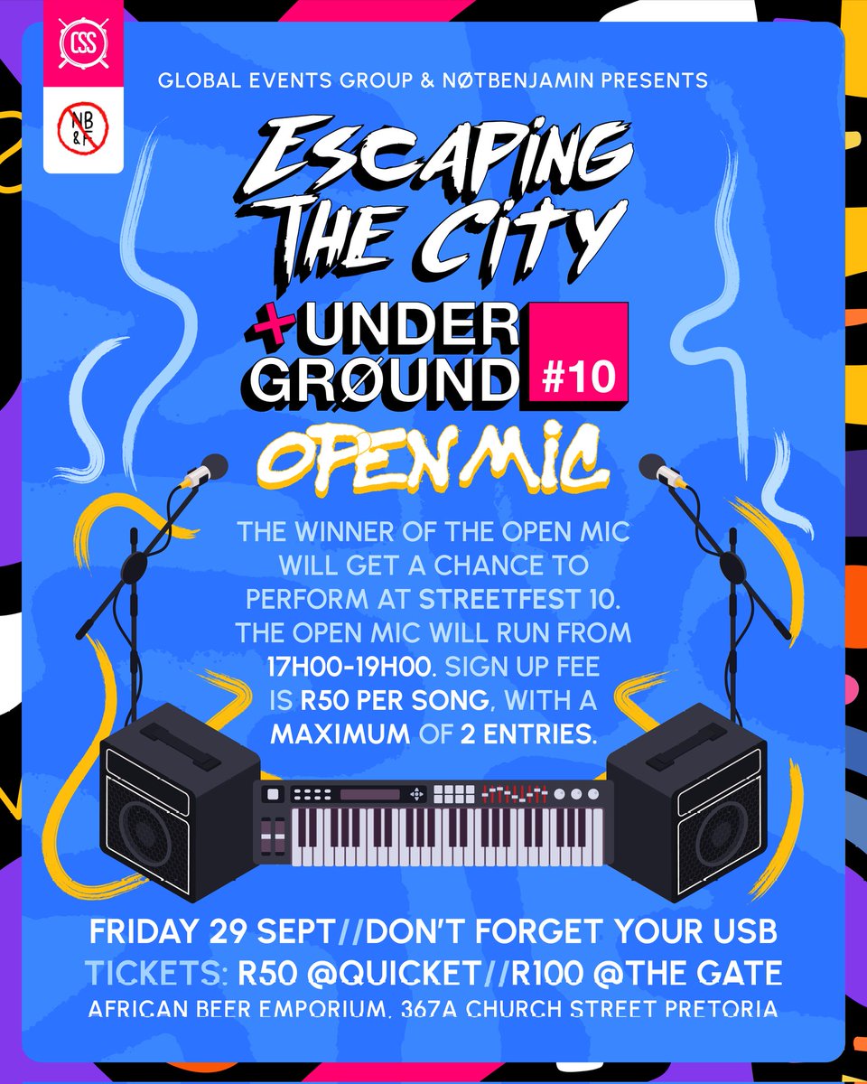 canvas_sativa's tweet photo. ATTENTION TO ALL RAPPERS, VOCALISTS &amp; PRODUCERS/BEATMAKERS 🚨❗️

THERE WILL BE AN OPEN MIC  AND A BEAT BATTLE COMPETITION HAPPENING ON THE 29TH OF SEPTEMBER AT ESCAPING THE CITY x UNDERGRØUND #10 

YOU CAN READ THE DETAILS BELOW https://t.co/0nqLG2RQER