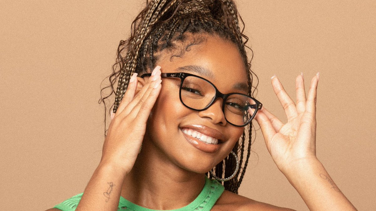 Get your perfect pair from my glasses collection 😎🤍 #FourEyes are better than two. #GlassesUSA @GlassesUSA shop the drop: glassesusa.me/Marsai_Martin_…