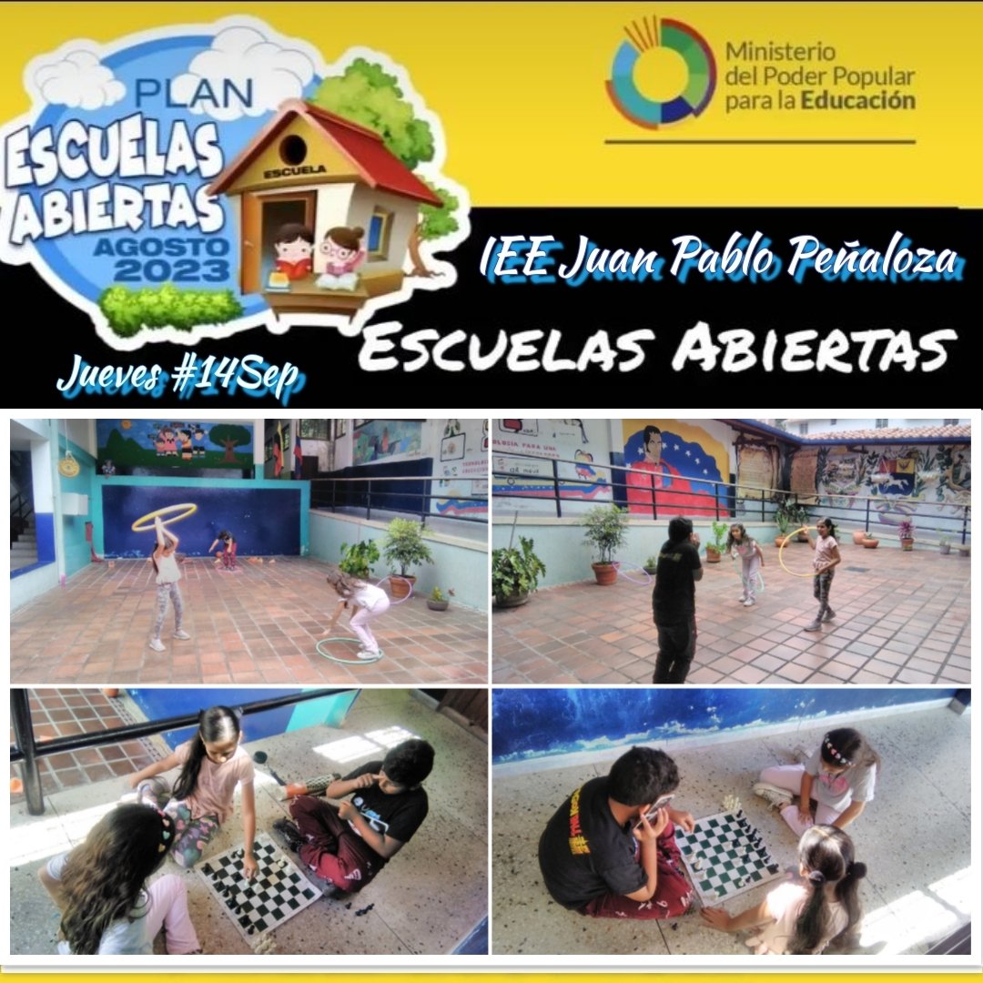 IEE Juan Pablo Peñaloza (@ieejuanpablop) on Twitter photo Seguimos en el 4to día en el <a href="/IEEJuanPabloP/">IEE Juan Pablo Peñaloza</a> este 📅 Jueves #14Sep con Plan Escuelas Abiertas 💒 en la Sede de nuestro Instituto🏘️
🕣 8:30 AM.
👉👈
🎉🥳
<a href="/Berzabethg1/">Berzabethgandicaoficial</a> <a href="/_LaAvanzadora/">Yelitze Santaella</a> <a href="/NicolasMaduro/">Nicolás Maduro</a> <a href="/CDCETachira/">CDCE Táchira</a> <a href="/info_mppe/">INFO MPPE</a> <a href="/Div_Ini_Pri_Esp/">Divi. de Niños y Niñas ZET</a> <a href="/EeTachira/">Especial Tachira</a> <a href="/especialmppe/">Dir. General de Educ. Especial</a> @MPPEDUCACION Seguimos en el 4to día en el <a href="/IEEJuanPabloP/">IEE Juan Pablo Peñaloza</a> este 📅 Jueves #14Sep con Plan Escuelas Abiertas 💒 en la Sede de nuestro Instituto🏘️
🕣 8:30 AM.
👉👈
🎉🥳
<a href="/Berzabethg1/">Berzabethgandicaoficial</a> <a href="/_LaAvanzadora/">Yelitze Santaella</a> <a href="/NicolasMaduro/">Nicolás Maduro</a> <a href="/CDCETachira/">CDCE Táchira</a> <a href="/info_mppe/">INFO MPPE</a> <a href="/Div_Ini_Pri_Esp/">Divi. de Niños y Niñas ZET</a> <a href="/EeTachira/">Especial Tachira</a> <a href="/especialmppe/">Dir. General de Educ. Especial</a> @MPPEDUCACION